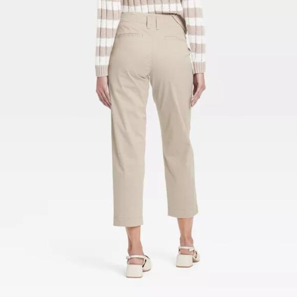 A New Day Women's High Rise Straight Leg Ankle Chino Pants Tan Size 4 - Picture 2 of 7